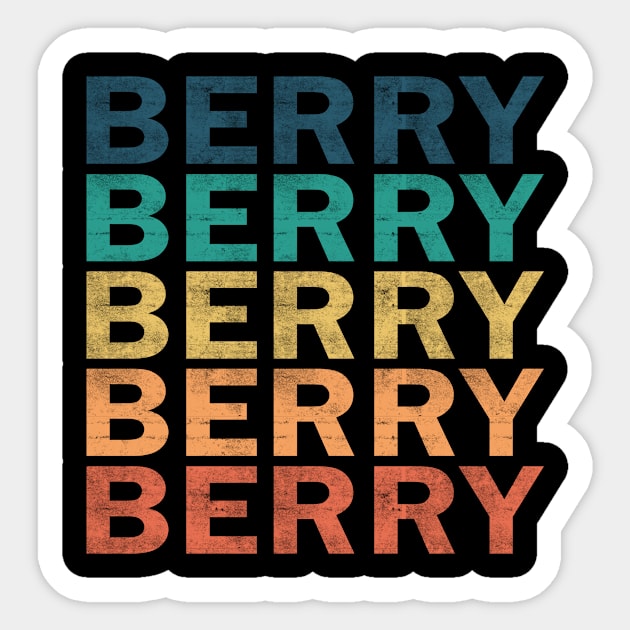 Berry Name T Shirt - Berry Vintage Retro Name Gift Item Tee Sticker by henrietacharthadfield